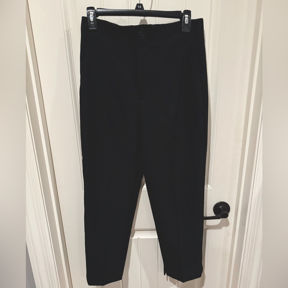 Zara pleated high rise crop trousers